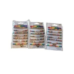 New Bundle 3 Packs of Rainbow LGBTQ+ Pride Bracelets 21 Total (7 Per Card) Love